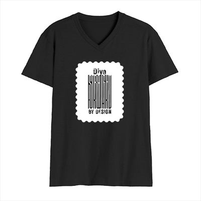 Male V Neck T-Shirt | Regular Fit | 180 GSM Bio-Washed Cotton | DTF Print | Double Stitched, Pre-Shrunk | Men | Personalized | DTF | Typographic | Design | Everyday | Confident - front - Black - mockup 1