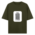 Oversized Classic T-Shirt | Unisex Fit | 100% Super-Combed Cotton | Pre-Shrunk, Double-Stitched | Adults | Personalized | DTF | Typographic | Design | Everyday | Confident - front - Olive Green - mockup 1