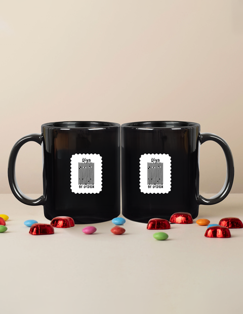 Black Coffee Mug | 11 oz Unisex | Ceramic Sublimation | Fade-Proof Glossy Finish | Personalized | Typographic | Design | Everyday | Confident - front - mockup 1