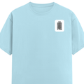 Classic Crew T-Shirt | Men's Regular Fit | 180 GSM Bio-Washed Cotton | DTG Print Ready | Double-Stitched & Ribbed Neck | Personalized | DTG | Typographic | Design | Everyday | Confident - left pocket - Baby Blue - mockup 3
