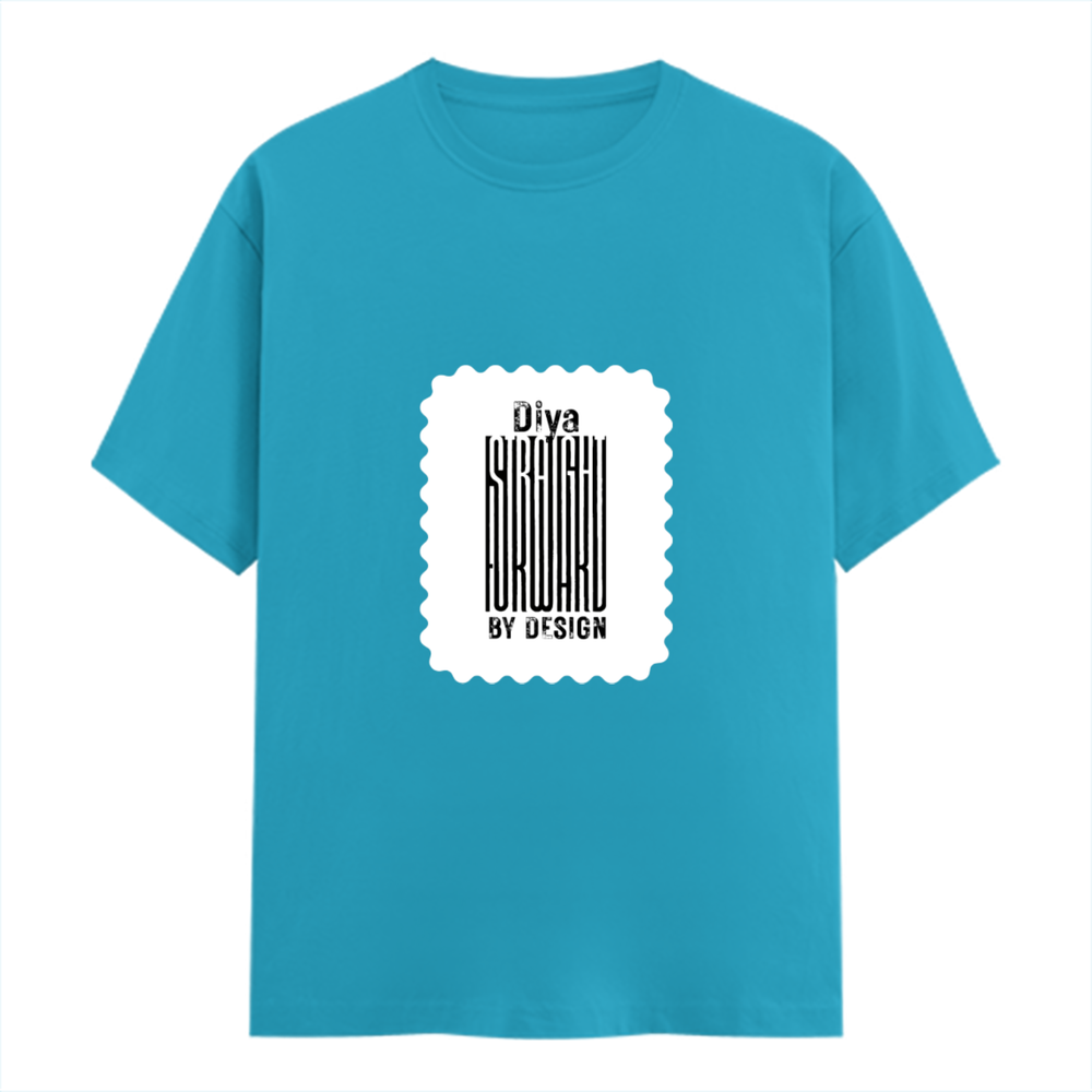 Female Classic Crew T-Shirt | Women's Regular Fit | 180 GSM Bio-Washed Cotton | Double Stitched, Pre-Shrunk | Personalized | DTG | Typographic | Design | Everyday | Confident - front - SkyBlue - mockup 1
