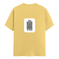 Female Classic Crew T-Shirt | Women's Regular Fit | 180 GSM Bio-Washed Cotton | Double Stitched, Pre-Shrunk | Personalized | DTG | Typographic | Design | Everyday | Confident - back - Yellow - mockup 2