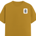 Female Classic Crew T-Shirt | Women's Regular Fit | 180 GSM Bio-Washed Cotton | Double Stitched, Pre-Shrunk | Personalized | DTG | Typographic | Design | Everyday | Confident - left pocket - Mustard Yellow - mockup 3