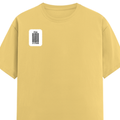 Female Classic Crew T-Shirt | Women's Regular Fit | 180 GSM Bio-Washed Cotton | Double Stitched, Pre-Shrunk | Personalized | DTG | Typographic | Design | Everyday | Confident - right pocket - Yellow - mockup 4