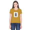 Women's Classic Crew T-Shirt | Regular Fit | 180 GSM Bio-Washed Cotton | DTF Print Ready | Double Stitched, Pre-Shrunk | Personalized | DTF | Typographic | Design | Everyday | Confident - front - Mustard Yellow - mockup 1