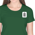 Women's Classic Crew T-Shirt | Regular Fit | 180 GSM Bio-Washed Cotton | DTF Print Ready | Double Stitched, Pre-Shrunk | Personalized | DTF | Typographic | Design | Everyday | Confident - left pocket - Bottle Green - mockup 3