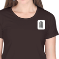 Women's Classic Crew T-Shirt | Regular Fit | 180 GSM Bio-Washed Cotton | DTF Print Ready | Double Stitched, Pre-Shrunk | Personalized | DTF | Typographic | Design | Everyday | Confident - left pocket - Coffee Brown - mockup 3