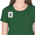 Women's Classic Crew T-Shirt | Regular Fit | 180 GSM Bio-Washed Cotton | DTF Print Ready | Double Stitched, Pre-Shrunk | Personalized | DTF | Typographic | Design | Everyday | Confident - right pocket - Bottle Green - mockup 4