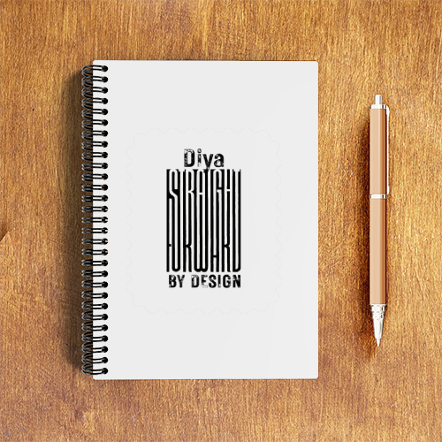 NotePad | A5 Size | Digital Print | 120 Pages | Unisex | Personalized | Typographic | Design | Everyday | Confident - front - White - mockup 1