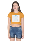 Female Crop Top | Women's Regular Fit | 180 GSM Bio-Washed Cotton | Double Stitched, Pre-Shrunk | For Her | Personalized | DTG | Typographic | Favorite People | Everyday | Sentimental - front - Golden Yellow - mockup 1