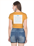 Female Crop Top | Women's Regular Fit | 180 GSM Bio-Washed Cotton | Double Stitched, Pre-Shrunk | For Her | Personalized | DTG | Typographic | Favorite People | Everyday | Sentimental - back - Golden Yellow - mockup 2