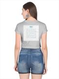 Female Crop Top | Women's Regular Fit | 180 GSM Bio-Washed Cotton | Double Stitched, Pre-Shrunk | For Her | Personalized | DTG | Typographic | Favorite People | Everyday | Sentimental - back - Grey Melange - mockup 2
