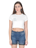 Female Crop Top | Women's Regular Fit | 180 GSM Bio-Washed Cotton | Double Stitched, Pre-Shrunk | For Her | Personalized | DTG | Typographic | Favorite People | Everyday | Sentimental - right pocket - White - mockup 4