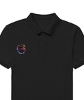 Male Polo Shirt | Regular Fit | 220 GSM Bio-Washed Cotton Blend | Double Stitched & Pre-Shrunk | Men's | Personalized | DTF | Stamp | Originality | Confident - right pocket - Black - mockup 3