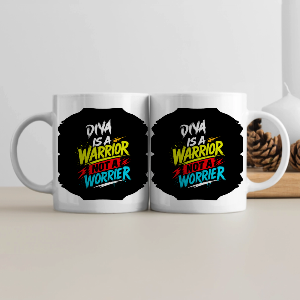 White Coffee Mug | 11 oz Unisex | Premium Ceramic Sublimation | Fade-Proof Glossy Finish | For Him & Her | Personalized | Brush Stroke | Inner Strength | Overcoming Challenges | Everyday | Empowering - front - White - mockup 1