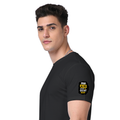 Supima T-Shirt | Unisex Regular Fit, All Ages | 100% Supima Cotton, DTG Printed | Pre-shrunk, Bio-washed, Soft Feel | Unisex | Personalized | DTG | Bold | Individuality | Self-identity | Everyday | Confident | Not Wrong, Just Different - left sleeve - Black - mockup 5