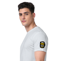Supima T-Shirt | Unisex Regular Fit, All Ages | 100% Supima Cotton, DTG Printed | Pre-shrunk, Bio-washed, Soft Feel | Unisex | Personalized | DTG | Bold | Individuality | Self-identity | Everyday | Confident | Not Wrong, Just Different - left sleeve - White - mockup 5
