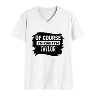Male V Neck T-Shirt | Regular Fit | 180 GSM Bio-Washed Cotton | DTF Print | Double Stitched, Pre-Shrunk | Men | Personalized | DTF | Bold Typography | Sarcasm | Self-assertion | Everyday | Humorous | Of Course I’m Right
