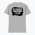 Male V Neck T-Shirt | Regular Fit | 180 GSM Bio-Washed Cotton | DTF Print | Double Stitched, Pre-Shrunk | Men | Personalized | DTF | Bold Typography | Sarcasm | Self-assertion | Everyday | Humorous | Of Course I’m Right - back - Grey Melange - mockup 2