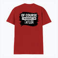 Male V Neck T-Shirt | Regular Fit | 180 GSM Bio-Washed Cotton | DTF Print | Double Stitched, Pre-Shrunk | Men | Personalized | DTF | Bold Typography | Sarcasm | Self-assertion | Everyday | Humorous | Of Course I’m Right - back - Red - mockup 2