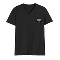 Male V Neck T-Shirt | Regular Fit | 180 GSM Bio-Washed Cotton | DTF Print | Double Stitched, Pre-Shrunk | Men | Personalized | DTF | Bold Typography | Sarcasm | Self-assertion | Everyday | Humorous | Of Course I’m Right - left pocket - Black - mockup 3