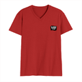 Male V Neck T-Shirt | Regular Fit | 180 GSM Bio-Washed Cotton | DTF Print | Double Stitched, Pre-Shrunk | Men | Personalized | DTF | Bold Typography | Sarcasm | Self-assertion | Everyday | Humorous | Of Course I’m Right - left pocket - Red - mockup 3