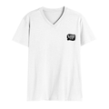 Male V Neck T-Shirt | Regular Fit | 180 GSM Bio-Washed Cotton | DTF Print | Double Stitched, Pre-Shrunk | Men | Personalized | DTF | Bold Typography | Sarcasm | Self-assertion | Everyday | Humorous | Of Course I’m Right - left pocket - White - mockup 3