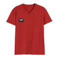 Male V Neck T-Shirt | Regular Fit | 180 GSM Bio-Washed Cotton | DTF Print | Double Stitched, Pre-Shrunk | Men | Personalized | DTF | Bold Typography | Sarcasm | Self-assertion | Everyday | Humorous | Of Course I’m Right - right pocket - Red - mockup 4