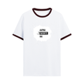 Ringer T-shirt | Unisex Regular Fit | 100% Cotton DTF/DTG | Contrast Rib Neck Bio Washed Pre-Shrunk | Adults | Personalized | DTF | Typographic | Identity | Everyday | Assertive | The Favorite One - front - Maroon off white - mockup 1