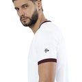 Ringer T-shirt | Unisex Regular Fit | 100% Cotton DTF/DTG | Contrast Rib Neck Bio Washed Pre-Shrunk | Adults | Personalized | DTF | Typographic | Identity | Everyday | Assertive | The Favorite One - left sleeve - Maroon off white - mockup 5