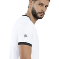 Ringer T-shirt | Unisex Regular Fit | 100% Cotton DTF/DTG | Contrast Rib Neck Bio Washed Pre-Shrunk | Adults | Personalized | DTF | Typographic | Identity | Everyday | Assertive | The Favorite One - right sleeve - Black White - mockup 6