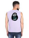 Men's Sleeveless T-Shirt | Regular Fit | 180 GSM Bio-Washed Cotton | Pre-Shrunk, Double Stitched | Men | Personalized | DTF | Typographic | Inner Strength | Perseverance | Everyday | Empowering | Life Rough, I’m Tough - back - Lavender - mockup 2