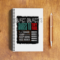 NotePad | A5 Size | Digital Print | 120 Pages | Unisex | Personalized | Distressed | Overcoming Obstacles | Encouragement | Empowering | Never Stop Growing