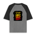 Unisex Oversized Raglan T-Shirt | Oversized Fit | 100% Cotton | Two-Tone Contrast Sleeves | Adults | Personalized | DTG | Grunge | Inner Strength | Energetic | No Fear, No Limits - back - mockup 2
