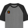 Unisex Oversized Raglan T-Shirt | Oversized Fit | 100% Cotton | Two-Tone Contrast Sleeves | Adults | Personalized | DTG | Grunge | Inner Strength | Energetic | No Fear, No Limits - right pocket - mockup 4