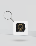 Keychain | Rectangle, Square, Slim Options | Acrylic UV Printed | Fade-Proof, Glossy Finish | Unisex | Personalized | Bold Typography | Heritage | Birthdays | Assertive - front_Square - Square - White - mockup 1