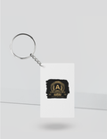 Keychain | Rectangle, Square, Slim Options | Acrylic UV Printed | Fade-Proof, Glossy Finish | Unisex | Personalized | Bold Typography | Heritage | Birthdays | Assertive - front_Rectangle - Rectangle - White - mockup 3