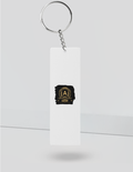 Keychain | Rectangle, Square, Slim Options | Acrylic UV Printed | Fade-Proof, Glossy Finish | Unisex | Personalized | Bold Typography | Heritage | Birthdays | Assertive - front_Slim - Slim - White - mockup 5