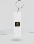 Keychain | Rectangle, Square, Slim Options | Acrylic UV Printed | Fade-Proof, Glossy Finish | Unisex | Personalized | Bold Typography | Heritage | Birthdays | Assertive - back_Slim - White - mockup 6