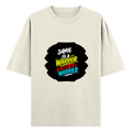 Oversized Classic T-Shirt | Unisex Fit | 100% Super-Combed Cotton | Pre-Shrunk, Double-Stitched | Adults | Personalized | DTF | Grunge | Positive Mindset | Encouragement | Empowering | Warrior Not A Worrier - front - Off White - mockup 1