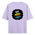 Oversized Classic T-Shirt | Unisex Fit | 100% Super-Combed Cotton | Pre-Shrunk, Double-Stitched | Adults | Personalized | DTF | Grunge | Positive Mindset | Encouragement | Empowering | Warrior Not A Worrier - back - Lavender - mockup 2