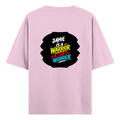 Oversized Classic T-Shirt | Unisex Fit | 100% Super-Combed Cotton | Pre-Shrunk, Double-Stitched | Adults | Personalized | DTF | Grunge | Positive Mindset | Encouragement | Empowering | Warrior Not A Worrier - back - Light Baby Pink - mockup 2