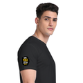 Supima T-Shirt | Unisex Regular Fit | 100% Supima Cotton | DTF Print | Pre-Shrunk | Soft Feel | Adults | Personalized | DTF | Grunge | Identity | Self-worth | Everyday | Assertive | Alag Hain, Galat Nahi - right sleeve - Black - mockup 6