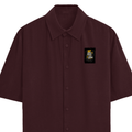 Oversized Shirt | Unisex Relaxed Fit | 100% Premium Cotton DTG | Half Sleeves & Straight Hem | Personalized | DTG | Bold Typography | Self-empowerment | Self | Empowering | Fearless Dreams - left pocket - Maroon - mockup 2