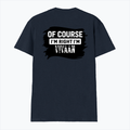 Male V Neck T-Shirt | Regular Fit | 180 GSM Bio-Washed Cotton | DTF Print | Double Stitched, Pre-Shrunk | Men | Personalized | DTF | Typographic | Identity | Humor | Everyday | Humorous | Of Course, I’m Right - back - Navy Blue - mockup 2