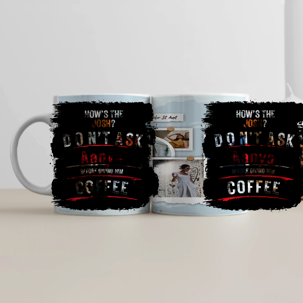 White Coffee Mug | 11 oz Unisex | Premium Ceramic Sublimation | Fade-Proof Glossy Finish | For Him & Her | Personalized | Grungy | Coffee | Mood Swings | Everyday | Humorous - front - White - mockup 1