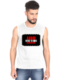 Men's Sleeveless T-Shirt | Regular Fit | 180 GSM Bio-Washed Cotton | Pre-Shrunk, Double Stitched | Men | Personalized | DTF | Bold | Rebellion | Family Roles (son) | Everyday | Assertive - front - White - mockup 1