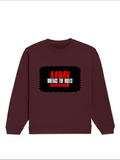 Oversized Sweatshirt | Roomy Relaxed Fit | 400 GSM Cotton Blend | Pre-Shrunk Drop Shoulder | Unisex Adult | Personalized | DTG | Bold | Rebellion | Family Roles (son) | Everyday | Assertive - front - Maroon - mockup 1