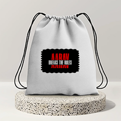 Drawstring Bag | Unisex | 280 GSM Cotton | Sturdy Drawstrings, Heavy-Duty | Printing, Embroidery | Personalized | DTG | Embroidery | Bold | Rebellion | Family Roles (son) | Everyday | Assertive - front - mockup 1