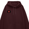 Oversized Hoodie | Relaxed Fit, Drop-Shoulder | 400 GSM Fabric | Warm, Durable | Unisex | Personalized | DTF | Bold | Rebellion | Family Roles (son) | Everyday | Assertive - right pocket - Maroon - mockup 4